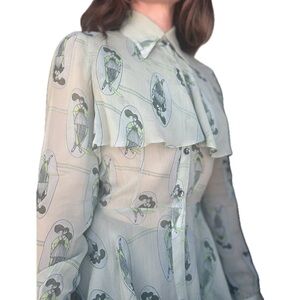 Stylish Cream Blouse with Artistic Print